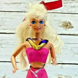 MATTEL BARBIE Doll Blond Hair Blue Eyes 2 Piece Pink Outfit 12" Tall